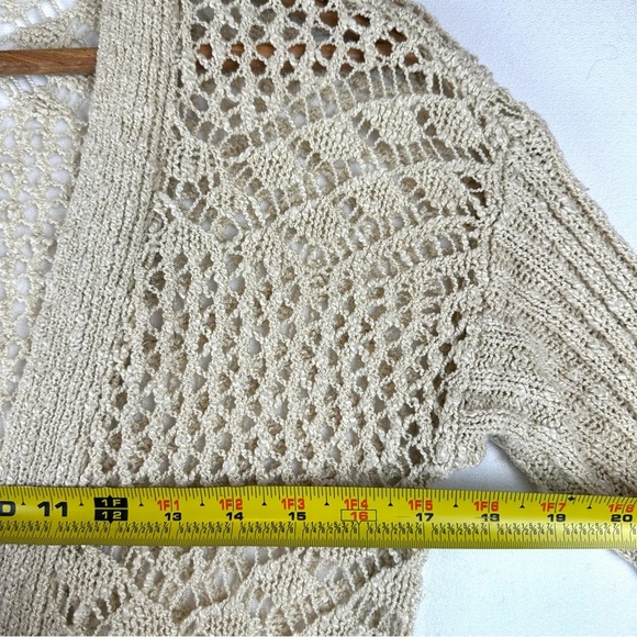 Eyeshadow Open Weave Crochet Lightweight Sweater Boho - Picture 6 of 7